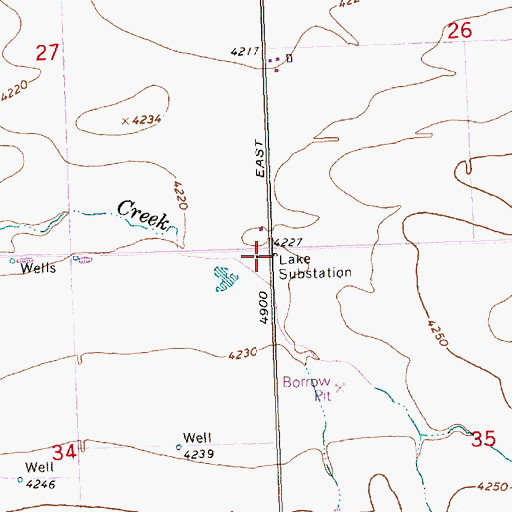 Topographic Map of Lake Substation, ID