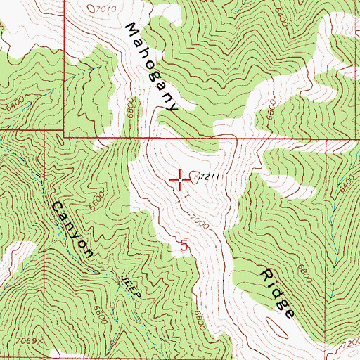Topographic Map of Mahogany Ridge, ID