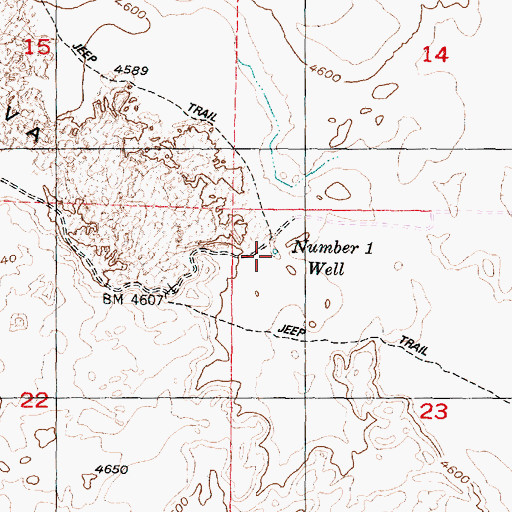 Topographic Map of Number 1 Well, ID