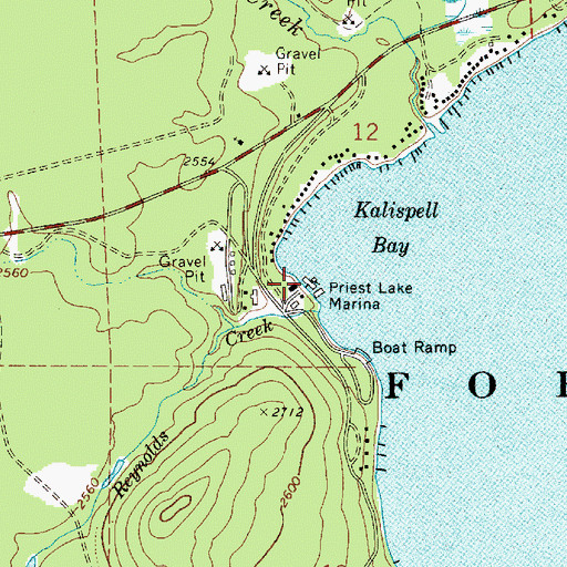 Topographic Map of Priest Lake Marina, ID