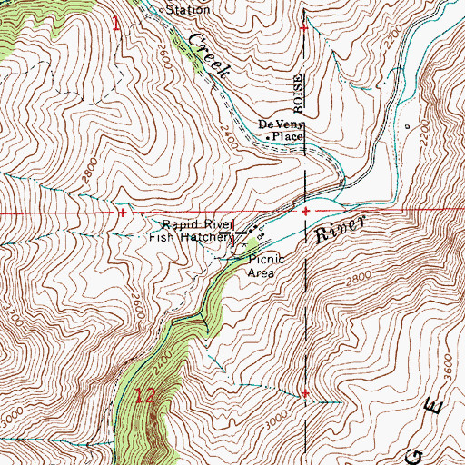 Topographic Map of Rapid River Fish Hatchery, ID