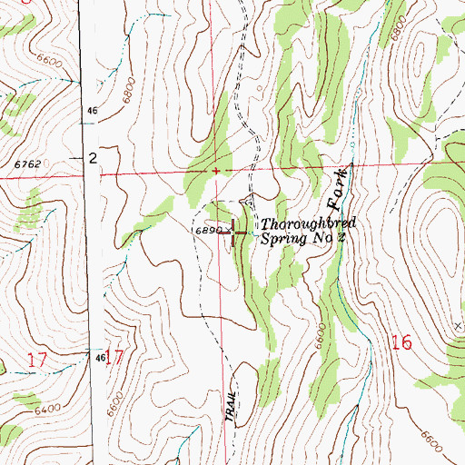 Topographic Map of Thoroughbred Spring Number Two, ID