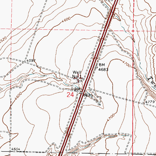 Topographic Map of Well Number 1, ID