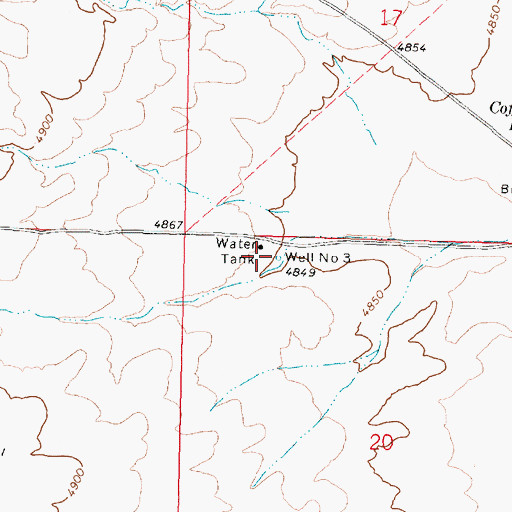 Topographic Map of Well Number 3, ID