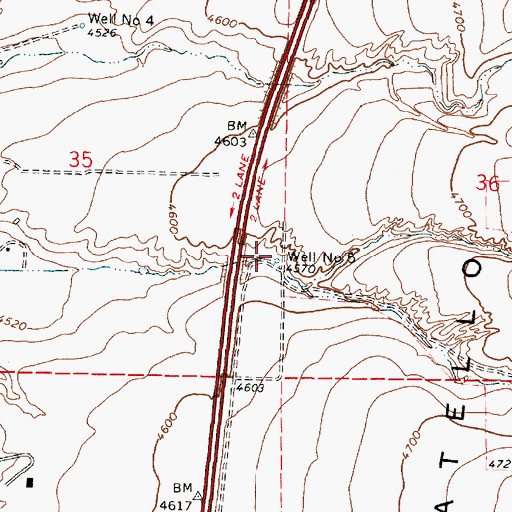 Topographic Map of Well Number 5, ID