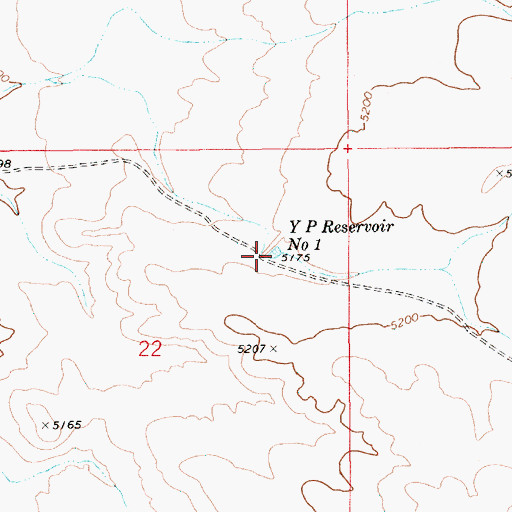 Topographic Map of Y P Reservoir Number 1, ID