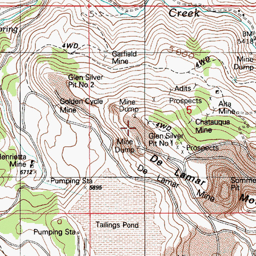 Topographic Map of Glen Silver Pit Number 1, ID