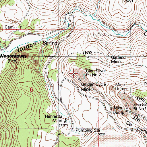 Topographic Map of Glen Silver Pit Number 2, ID