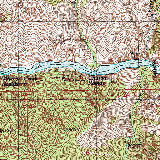 Topographic Map of Vinegar Creek Boat Ramp, ID