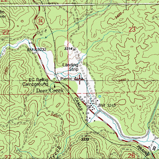 Topographic Map of Cptpa Headquarters Airport, ID