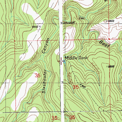Topographic Map of Middle Tank, AZ