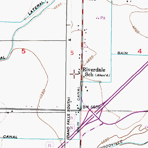 Topographic Map of Riverdale School, ID