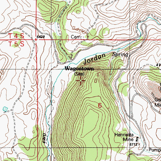 Topographic Map of Mill, ID