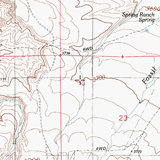 Topographic Map of Spring Ranch, ID