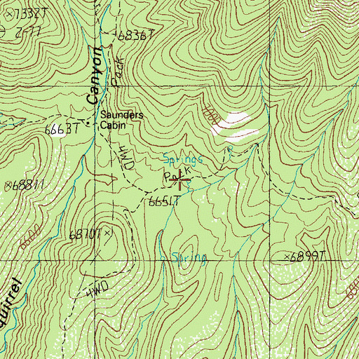 Topographic Map of Miller Spring, AZ