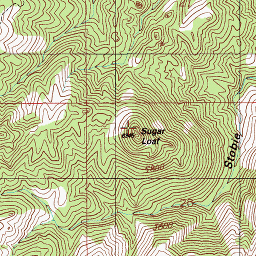 Topographic Map of Sugar Loaf, ID