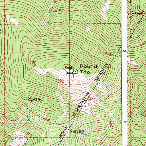 Topographic Map of Round Top, ID