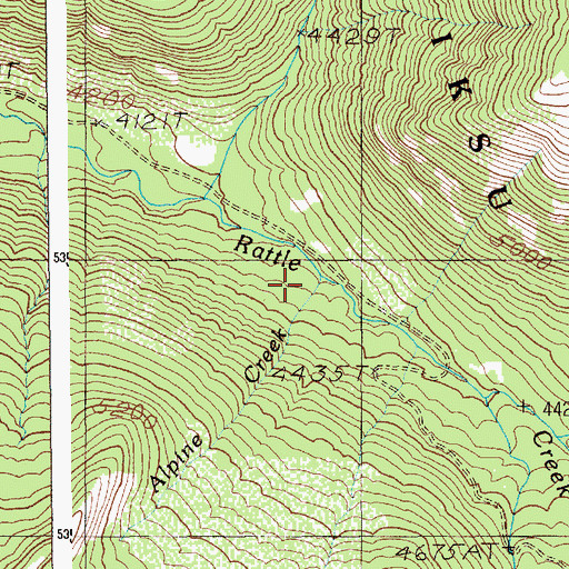 Topographic Map of Alpine Creek, ID