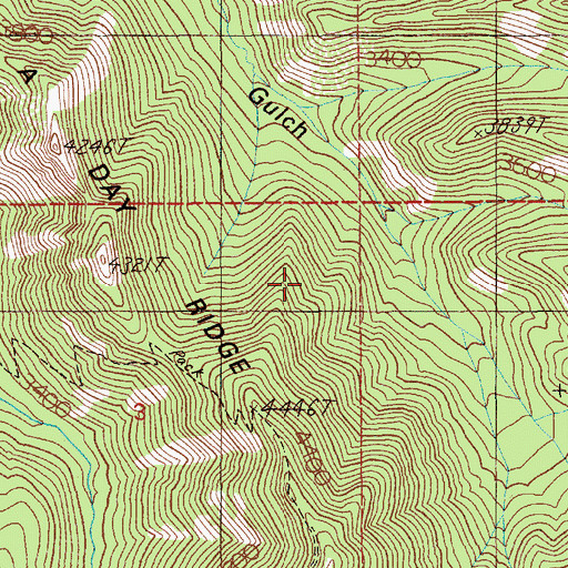 Topographic Map of Packsaddle Creek, ID