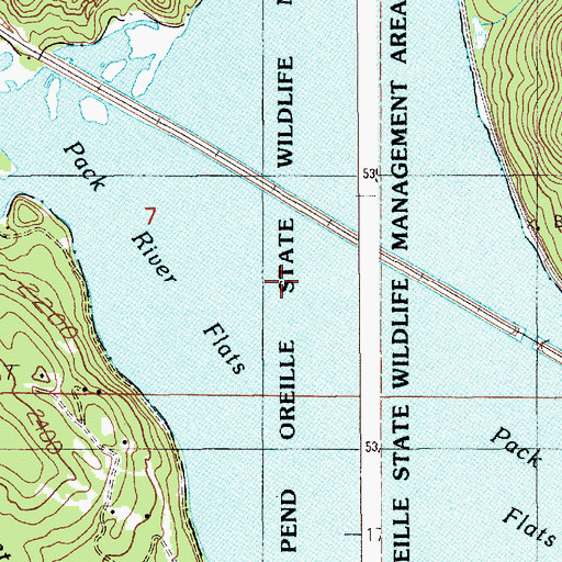 Topographic Map of Pend Oreille Wildlife Management Area, ID