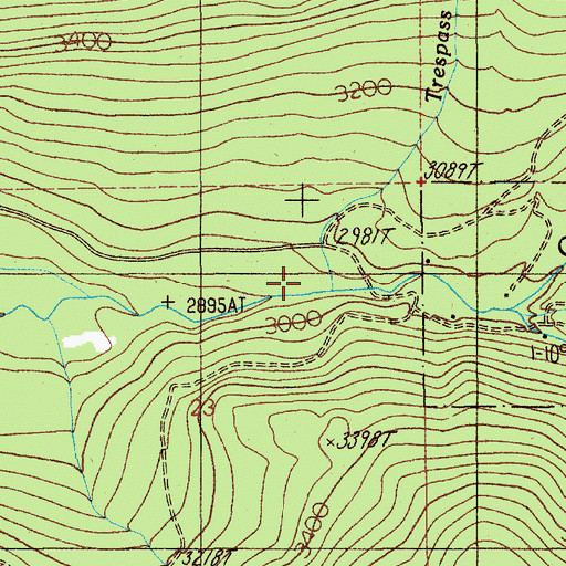 Topographic Map of Trespass Creek, ID