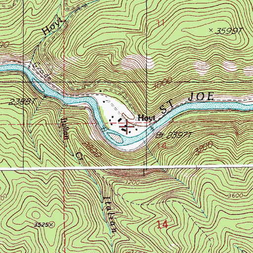 Topographic Map of Avery Ranger Station, ID