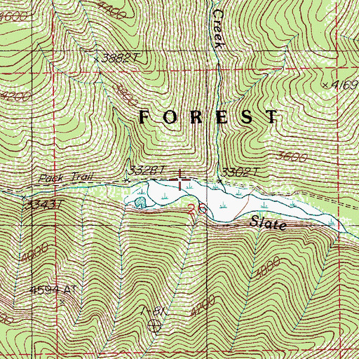 Topographic Map of Slate Creek Recreation Site, ID