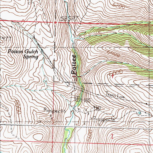 Topographic Map of High Creek, ID