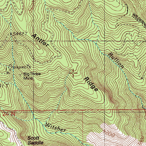 Topographic Map of Antler Ridge, ID