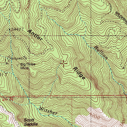 Topographic Map of Antler Ridge, ID