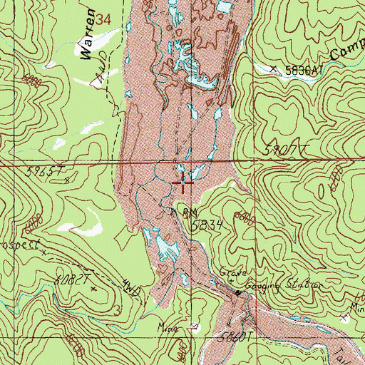 Topographic Map of Camp Creek, ID