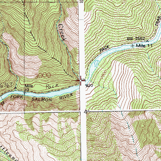 Topographic Map of Knob Creek, ID