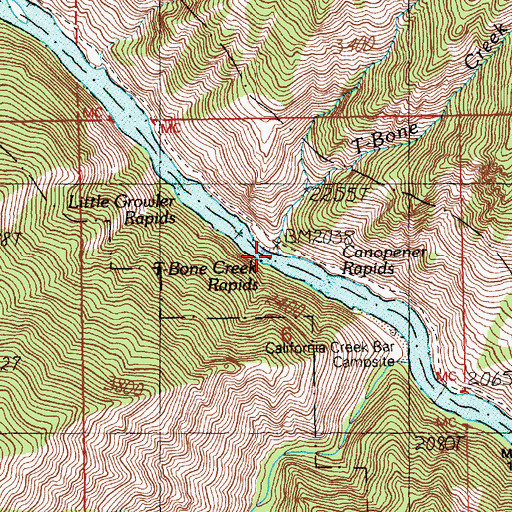Topographic Map of T-Bone Creek, ID