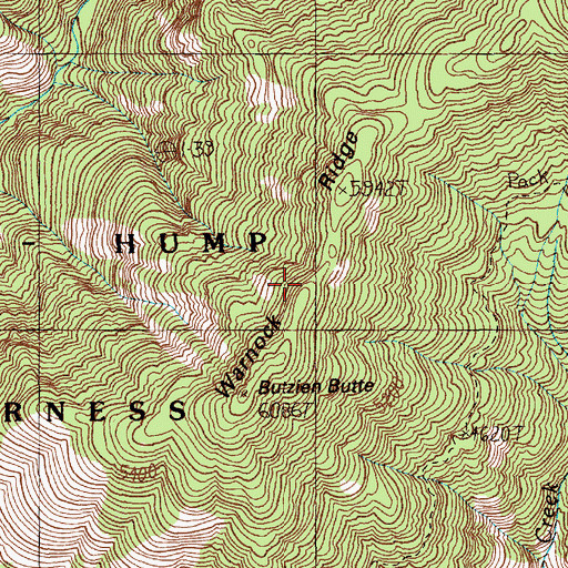 Topographic Map of Warnock Ridge, ID