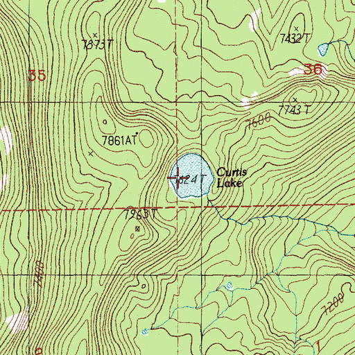 Topographic Map of Curtis Lake, ID