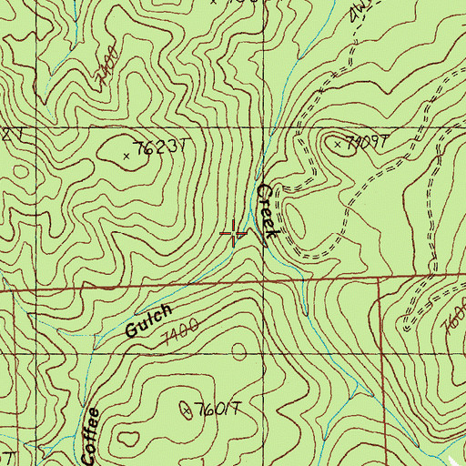 Topographic Map of Coffee Gulch, ID