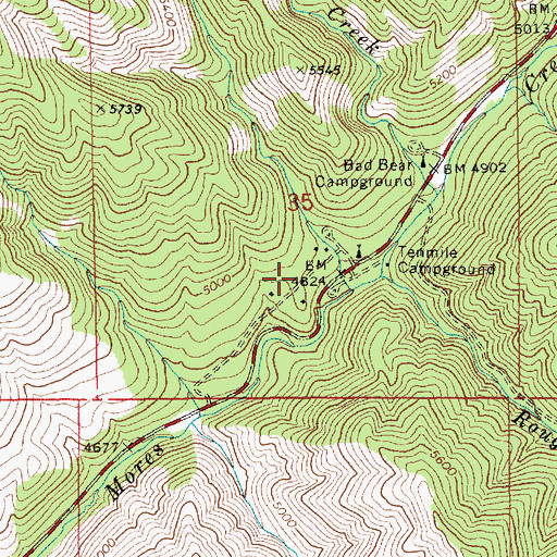Topographic Map of Tenmile Summer Home Area, ID