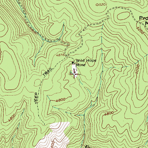 Topographic Map of Gilt Edge Mine, ID