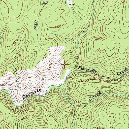 Topographic Map of Fourmile Mine, ID