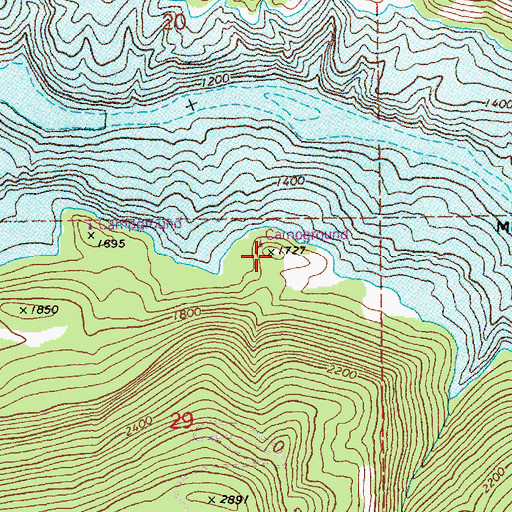 Topographic Map of Cold Springs Recreation Site, ID