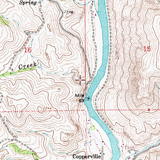 Topographic Map of Hammer Creek Recreation Site, ID