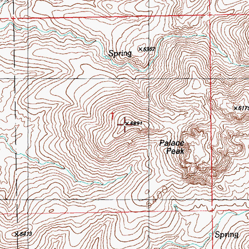 Topographic Map of Palace Peak, AZ