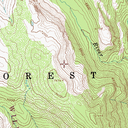 Topographic Map of Jackson Ridge, ID