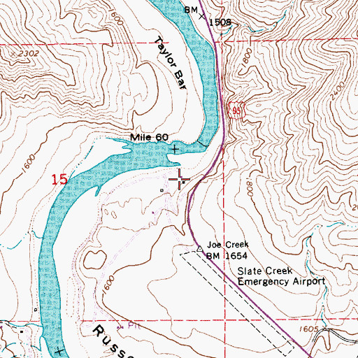 Topographic Map of Rusell, ID