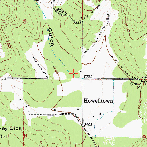 Topographic Map of Four Corners, ID
