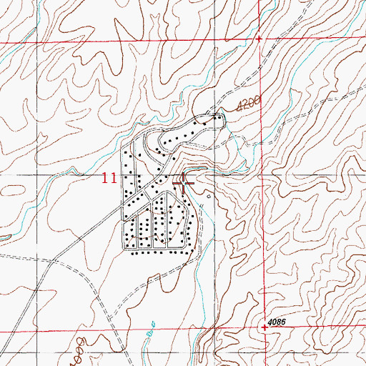 Topographic Map of Phillips Ranch, AZ