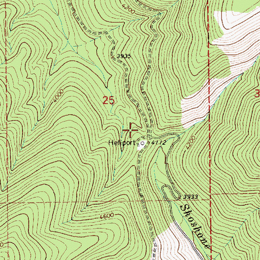 Topographic Map of Jordan Saddle, ID