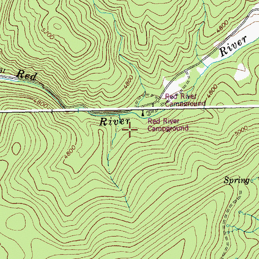 Topographic Map of Red River Campground, ID