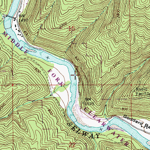 Topographic Map of Johnson Bar, ID