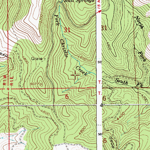 Topographic Map of Christie Creek Forest Service Station, ID
